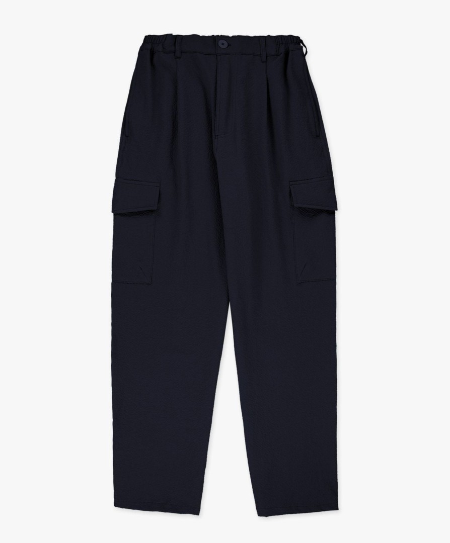 Men Howlin' | Cargo Lover Pants - Navy Japanese Seersucker