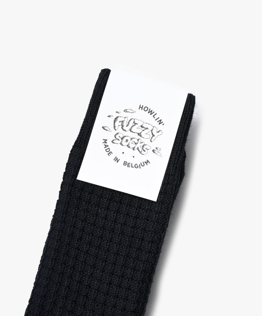 Women Howlin' | Fuzzy Waffle Socks - Black