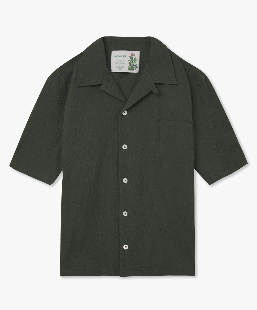 Men Howlin' | Cocktail Shirt - Greenish Seersucker