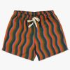 Men Howlin' | Smiling Shorts - Cognac Wave Hemp Print