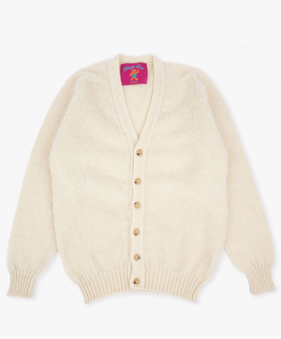 Men Howlin' | Shaggy Bear Cardigan - White