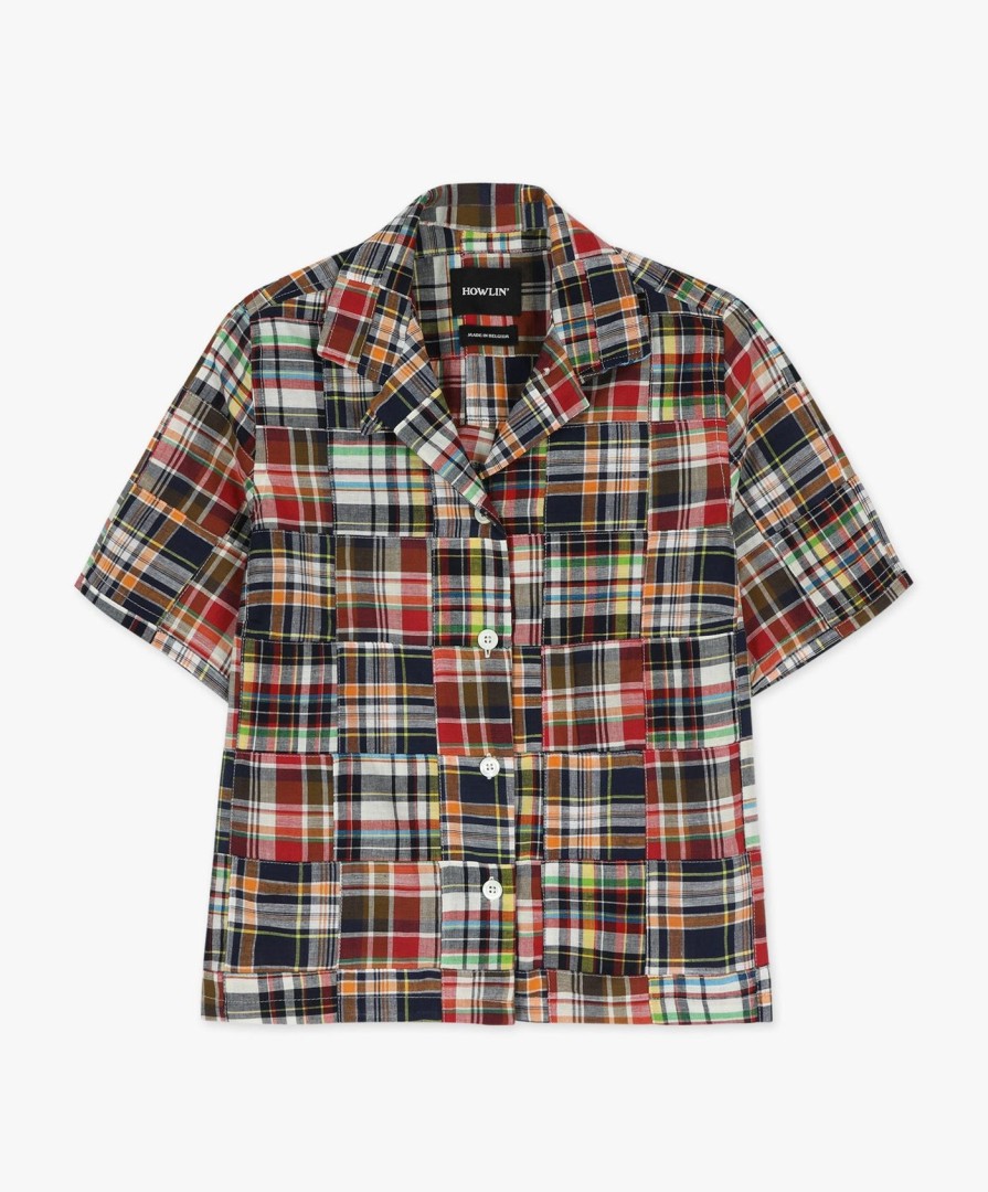 Women Howlin' | Cocktails For The Girls Please Shirt - Multi Madras Patchwork (Women)