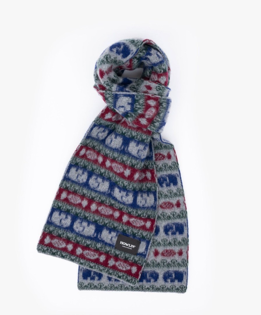 Women Howlin' | Elephants On Candy Scarf - Grey Mix