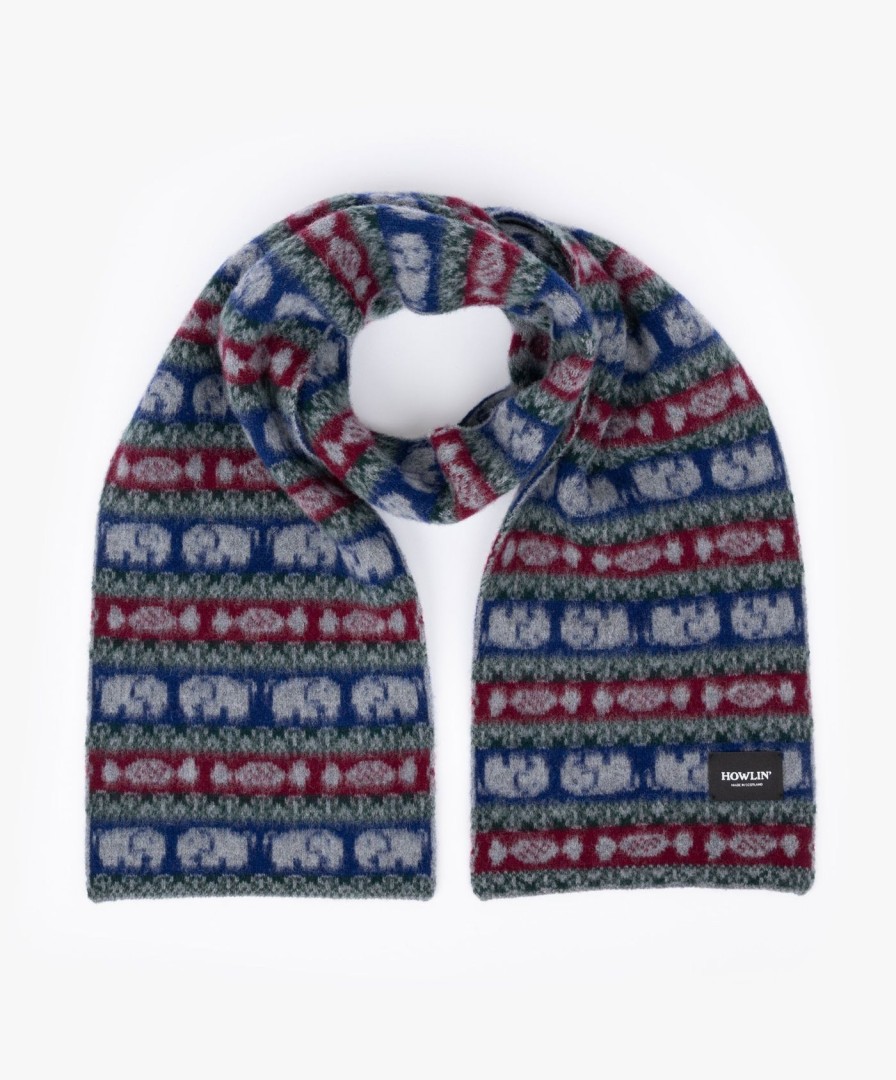 Women Howlin' | Elephants On Candy Scarf - Grey Mix