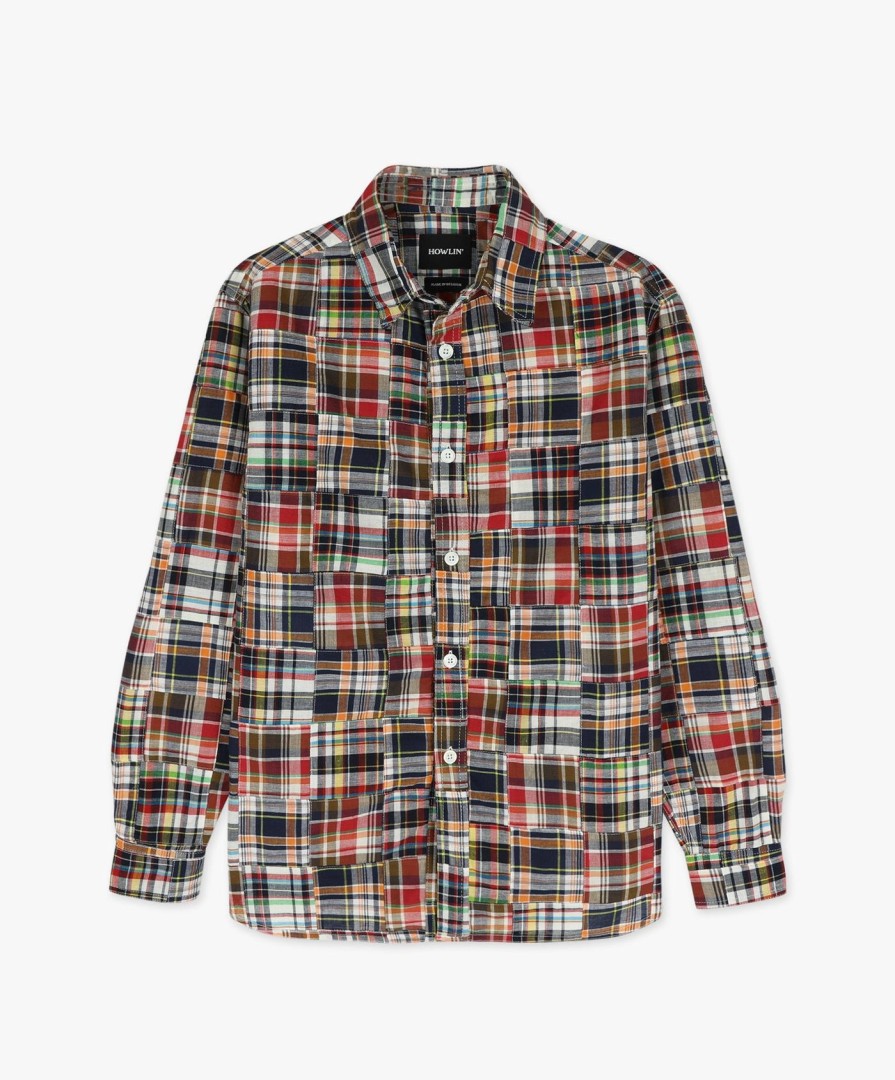 Men Howlin' | Afterthoughts Shirt - Multi Madras Patchwork