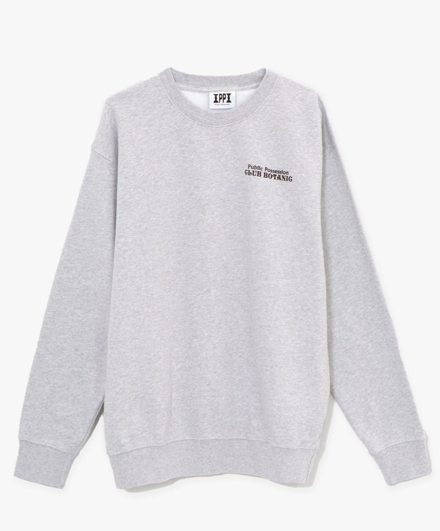 Men Public Possession | Club Botanic Crewneck - Heather Grey