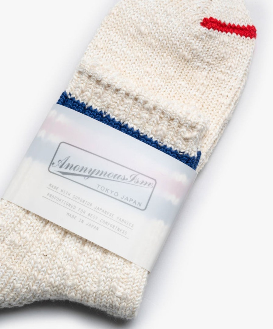 Women Anonymous Ism | 3 Line Slub Socks - Off White