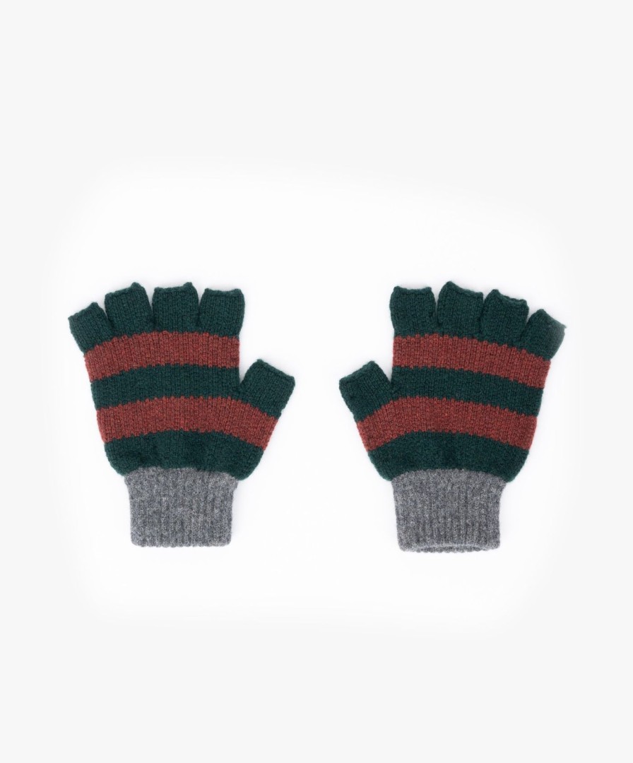 Women Howlin' | Striped No Fingers Gloves - Green