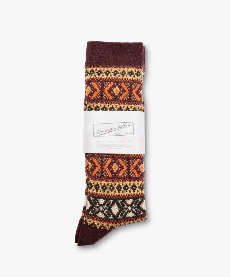 Women Anonymous Ism | Wool Jq Socks - Brown