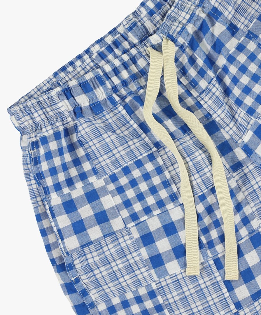 Men Howlin' | Smiling Shorts - Blue Madras Patchwork