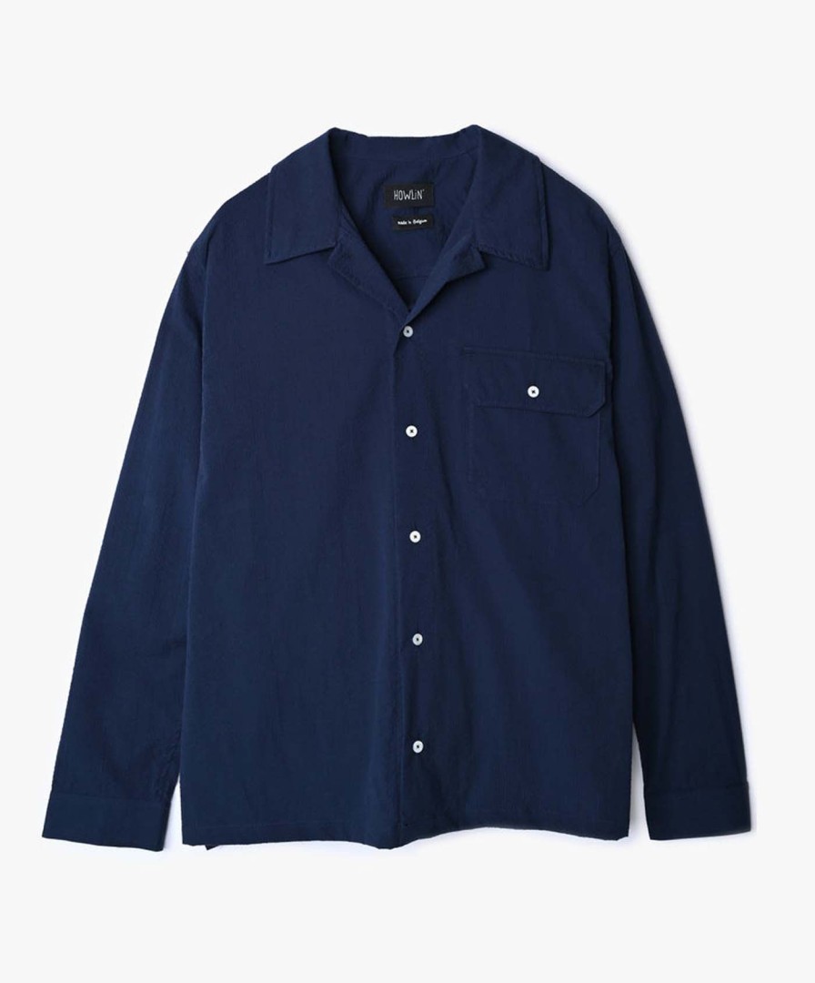 Men Howlin' | Crystal Flakes Shirt - Seersucker Navy