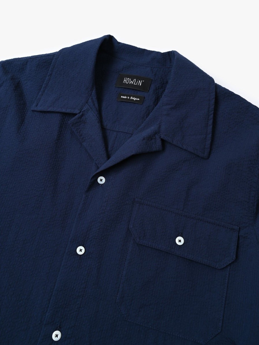 Men Howlin' | Crystal Flakes Shirt - Seersucker Navy