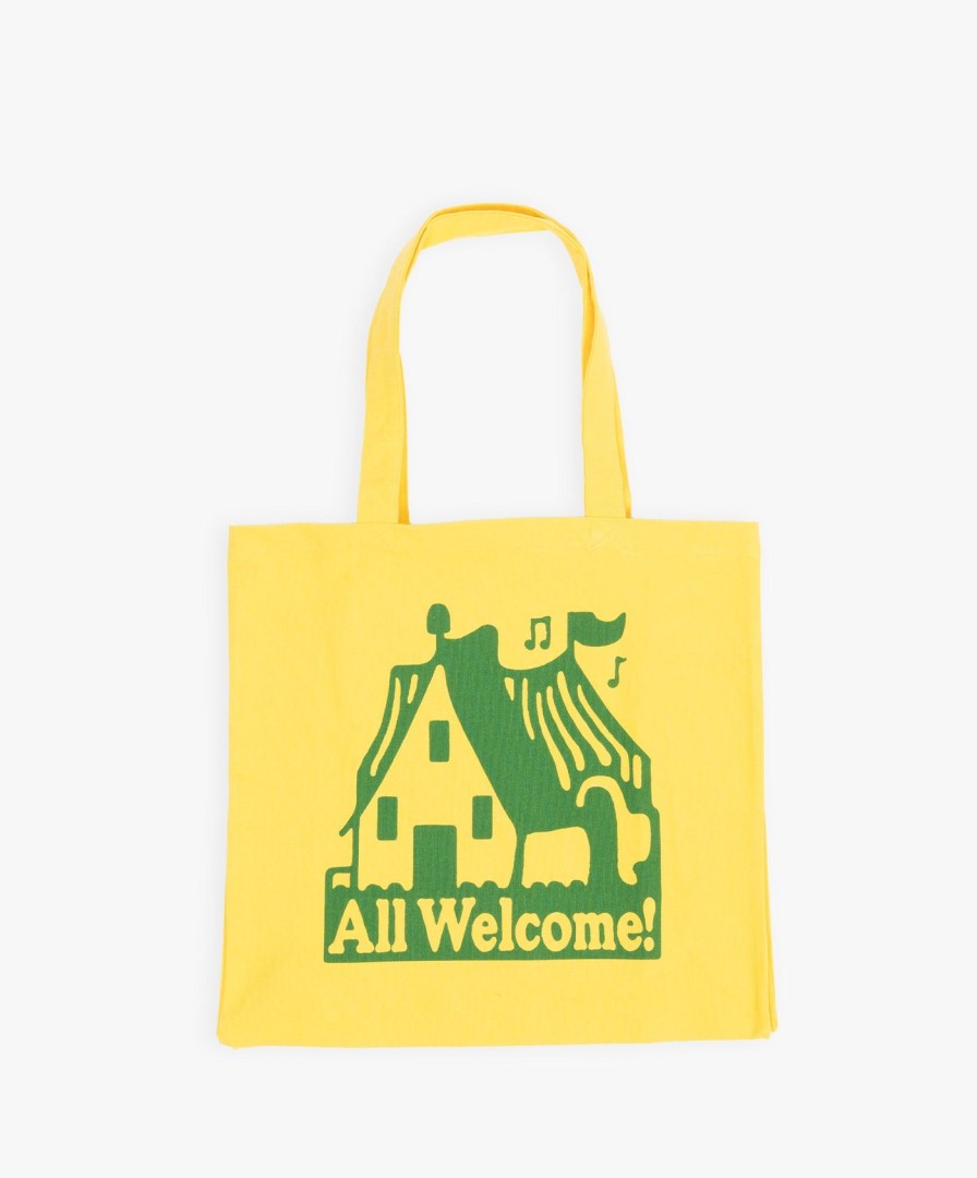 Women Good Morning Tapes | All Welcome Home Canvas Totebag - Sunshine