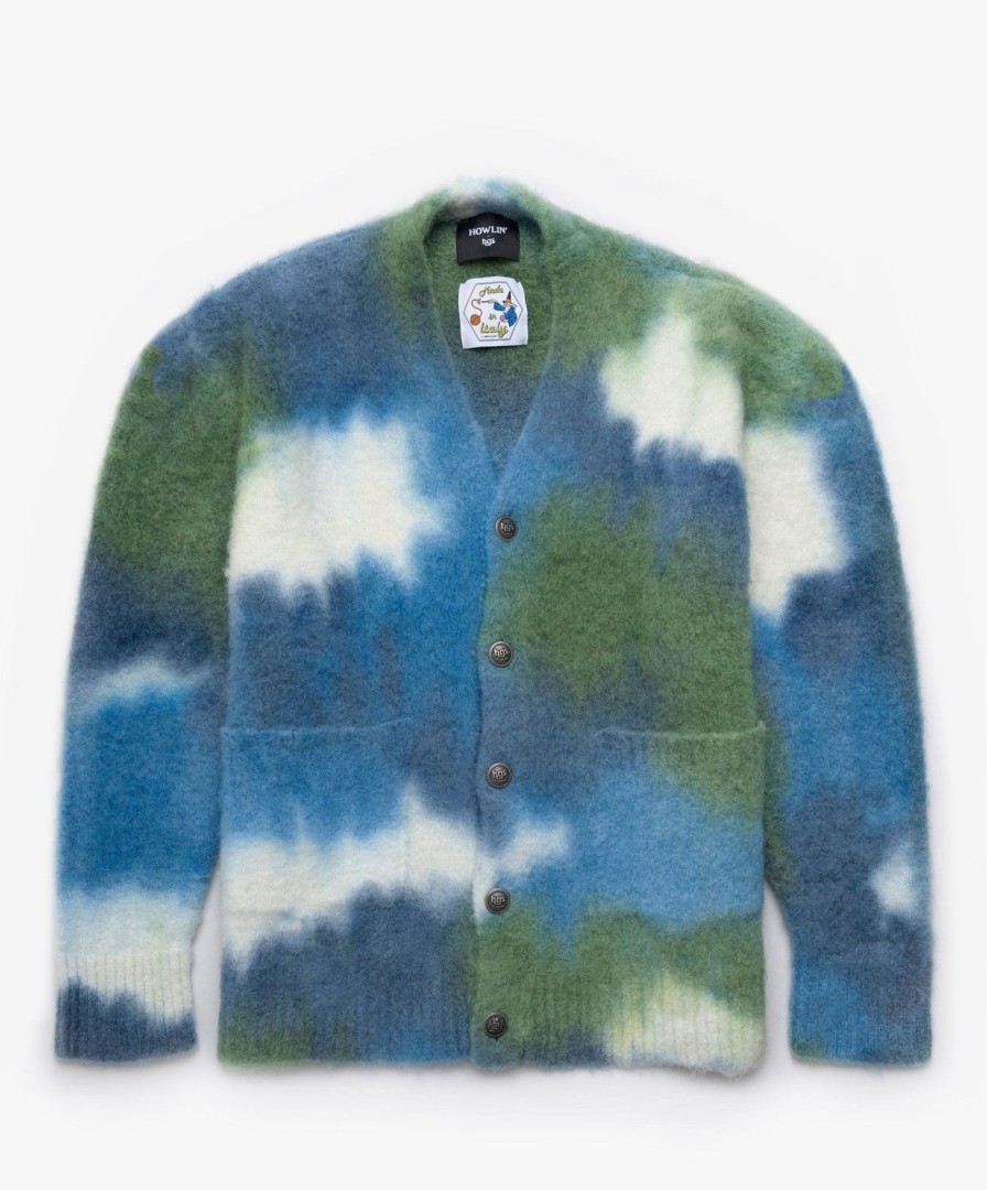 Men Howlin' | Hand Spray Dyed Cardigan - Greenlove Mix *Ltd