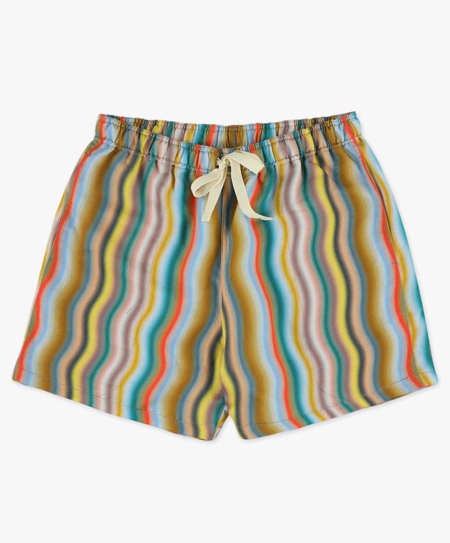 Men Howlin' | Smiling Shorts - Multi Wave Hemp Print