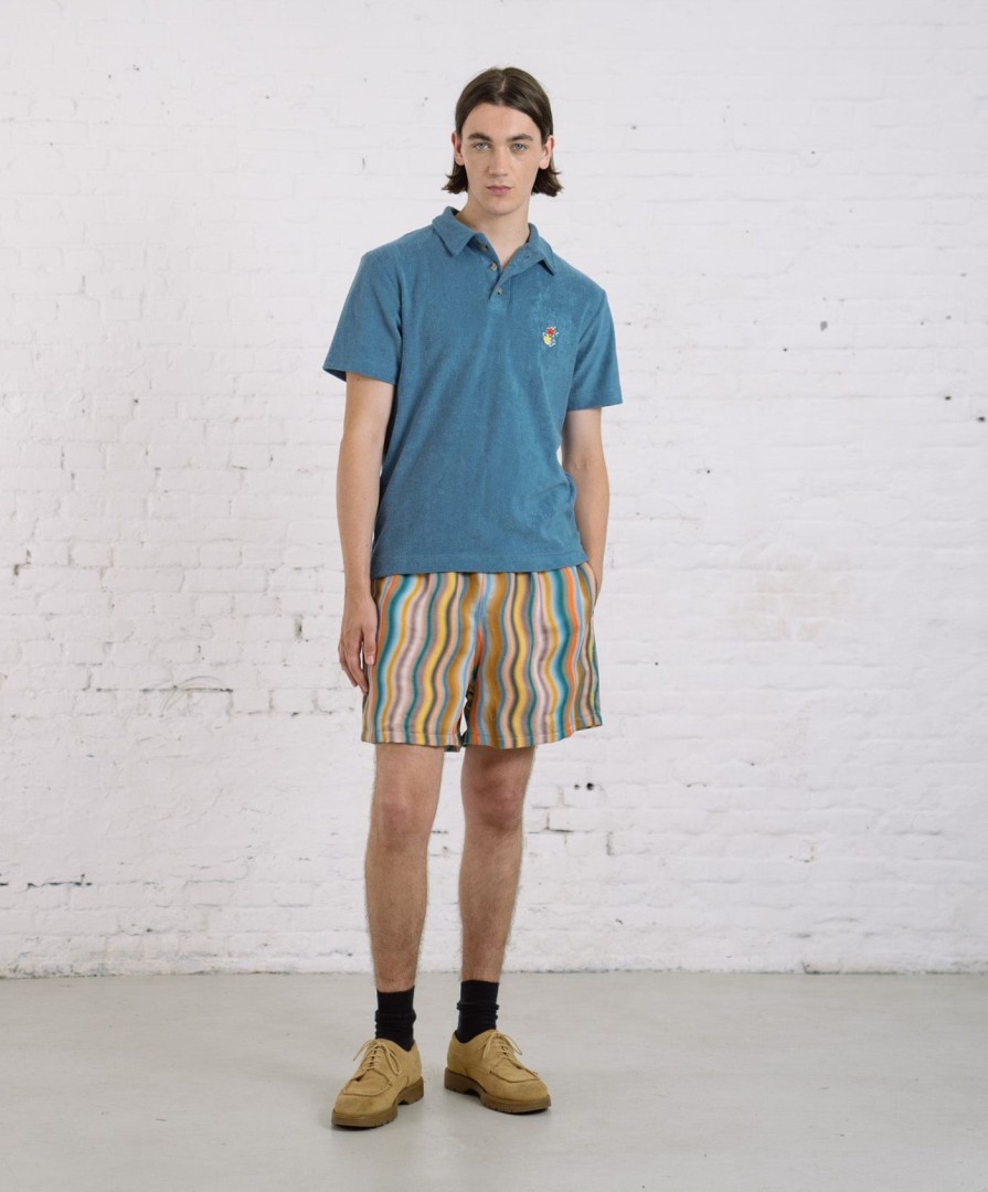 Men Howlin' | Smiling Shorts - Multi Wave Hemp Print