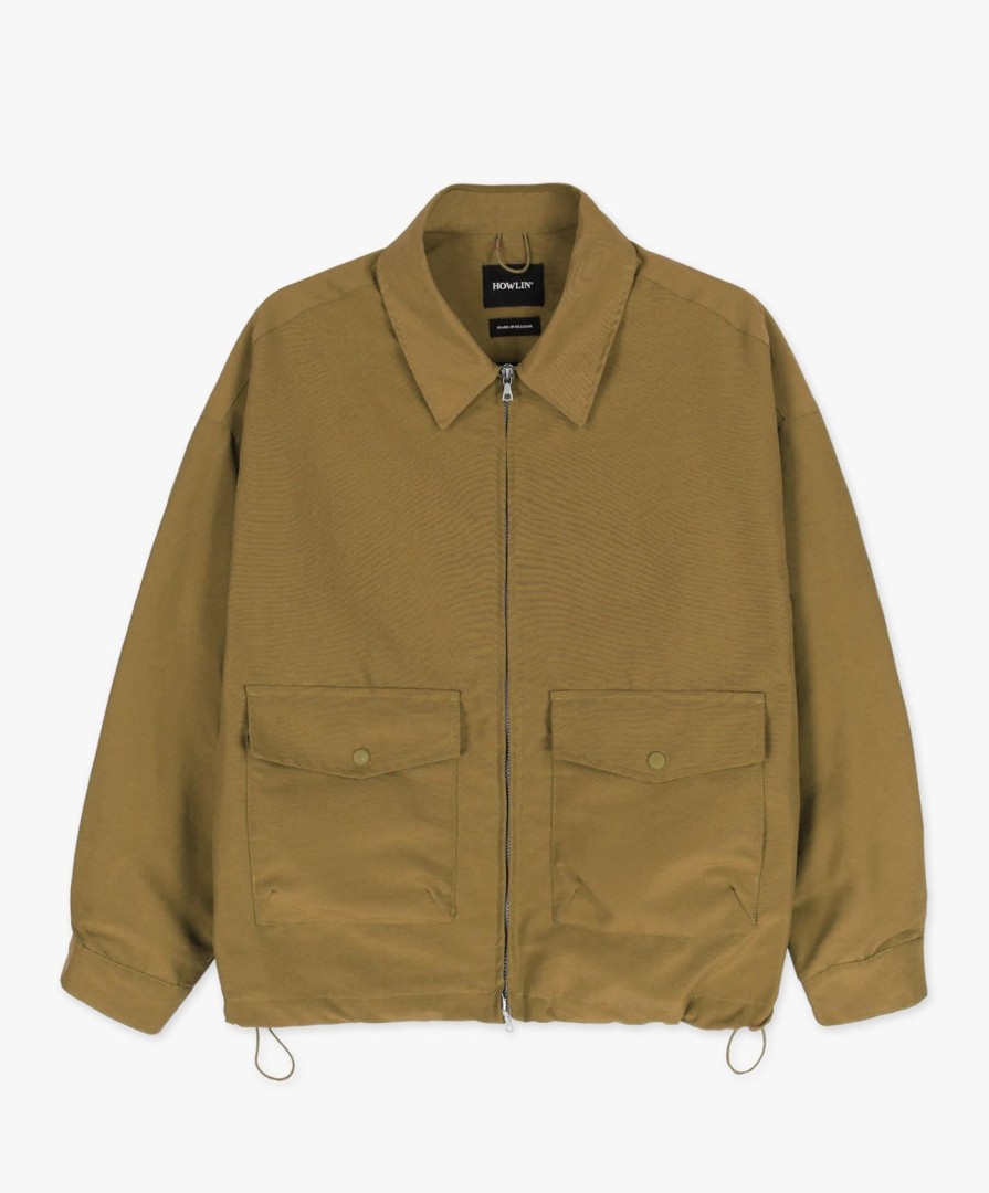 Men Howlin' | Boxy Swing Jacket - Khaki Water Repellent Nylon