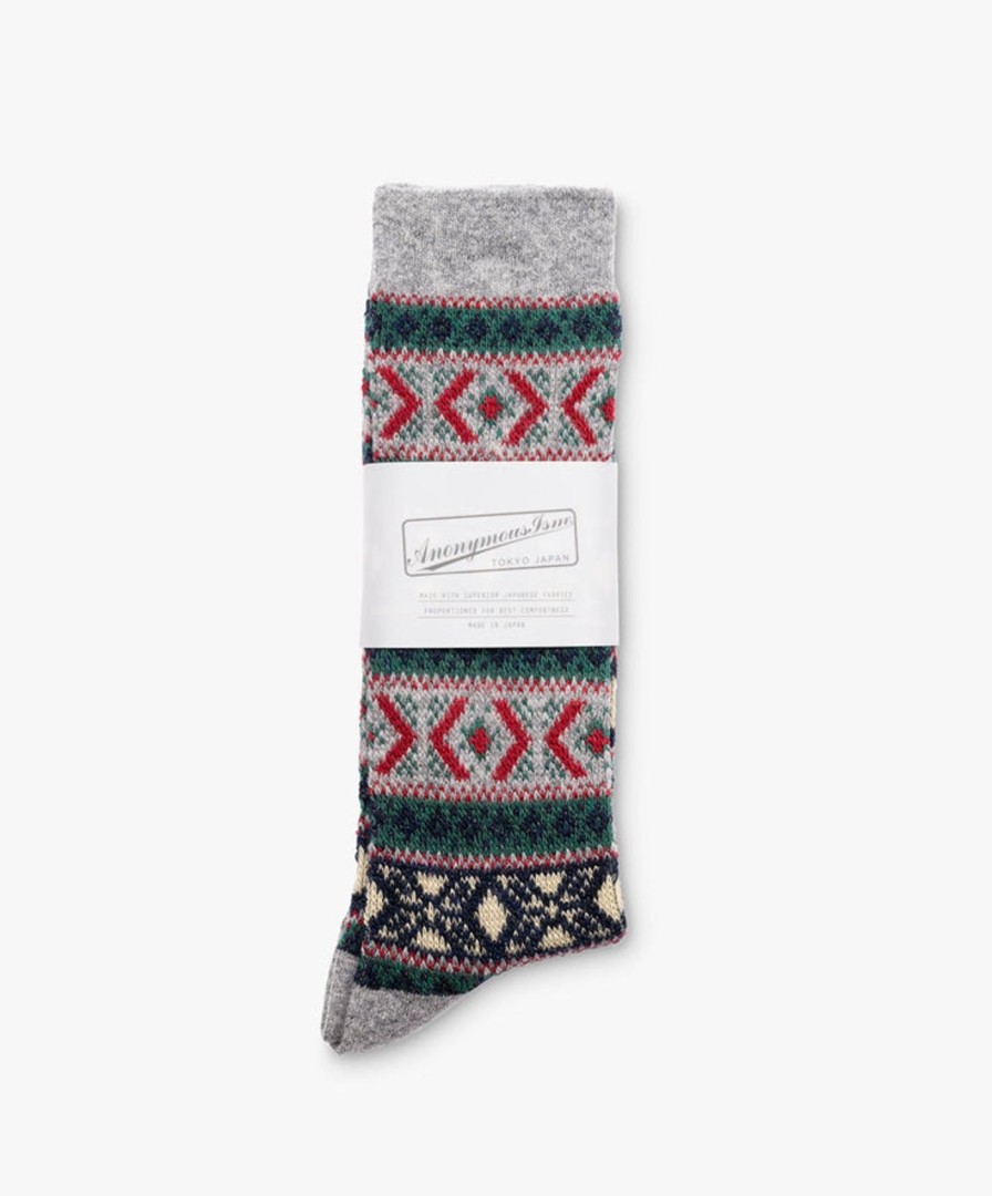 Women Anonymous Ism | Wool Jq Socks - M. Grey