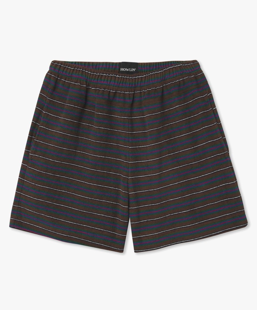 Men Howlin' | Towel Shorts Stripes - Brown Mind