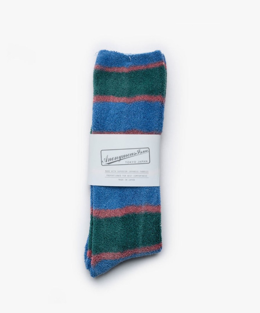 Women Anonymous Ism | Old Surf Stripes Socks - Blue