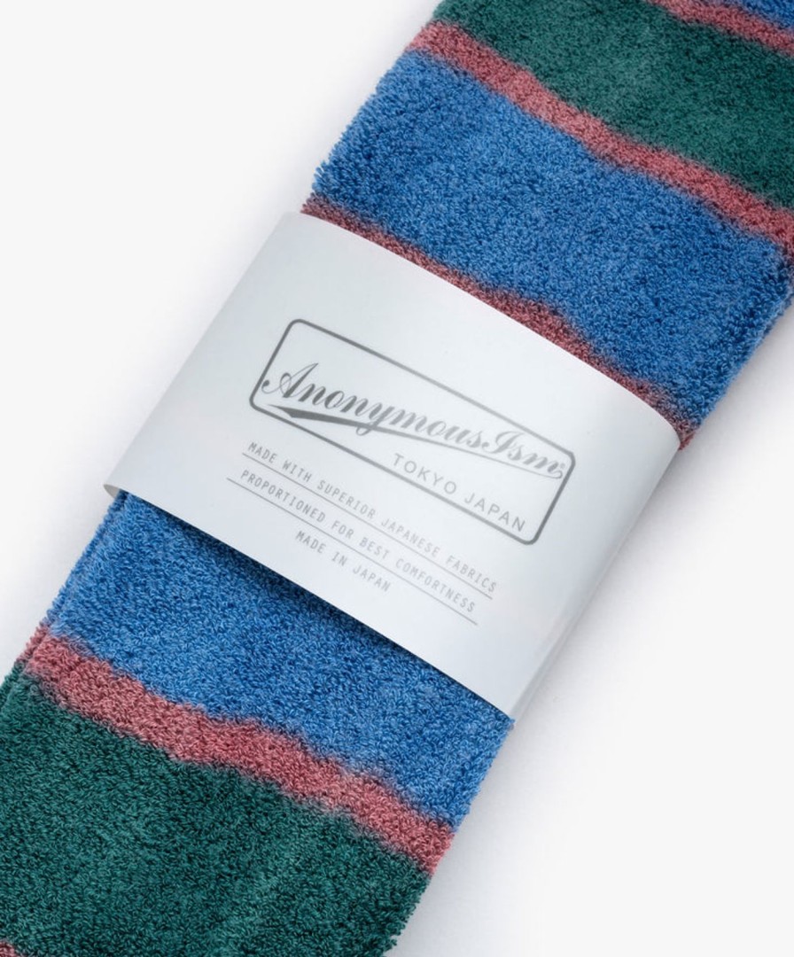 Women Anonymous Ism | Old Surf Stripes Socks - Blue