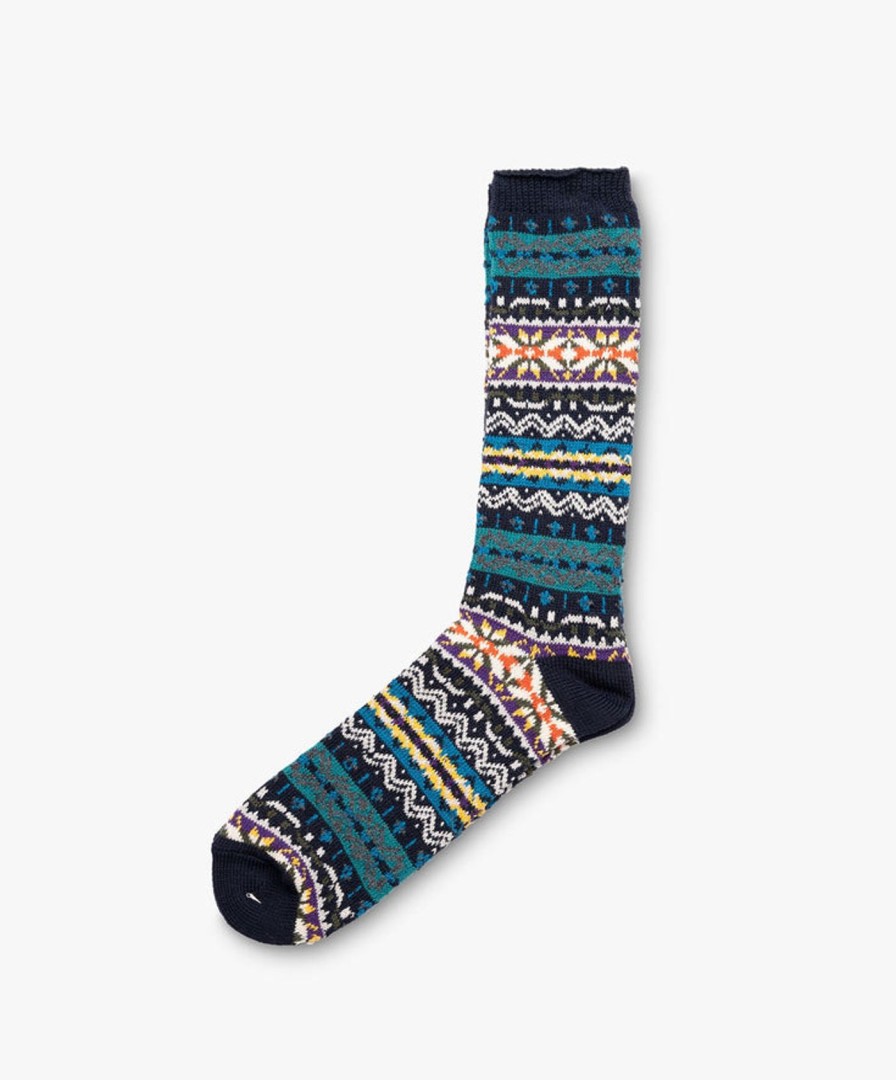 Women Anonymous Ism | Fairisle Socks - Navy