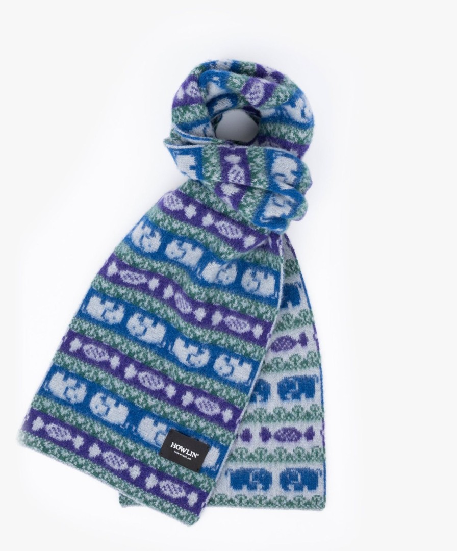 Women Howlin' | Elephants On Candy Scarf - Solid