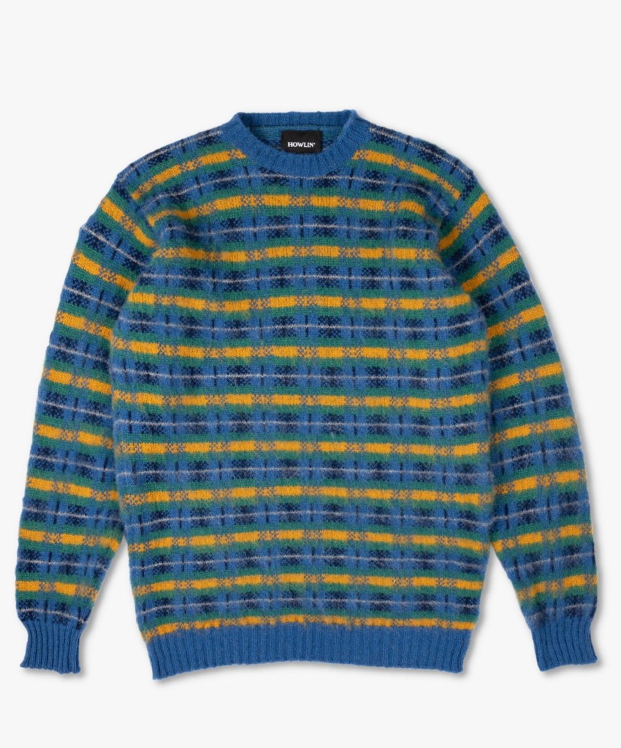 Men Howlin' | Tartan Crewneck - Blue