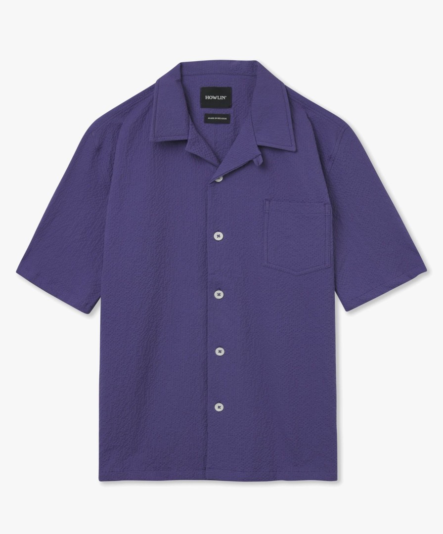 Men Howlin' | Cocktail Shirt - Purple Seersucker