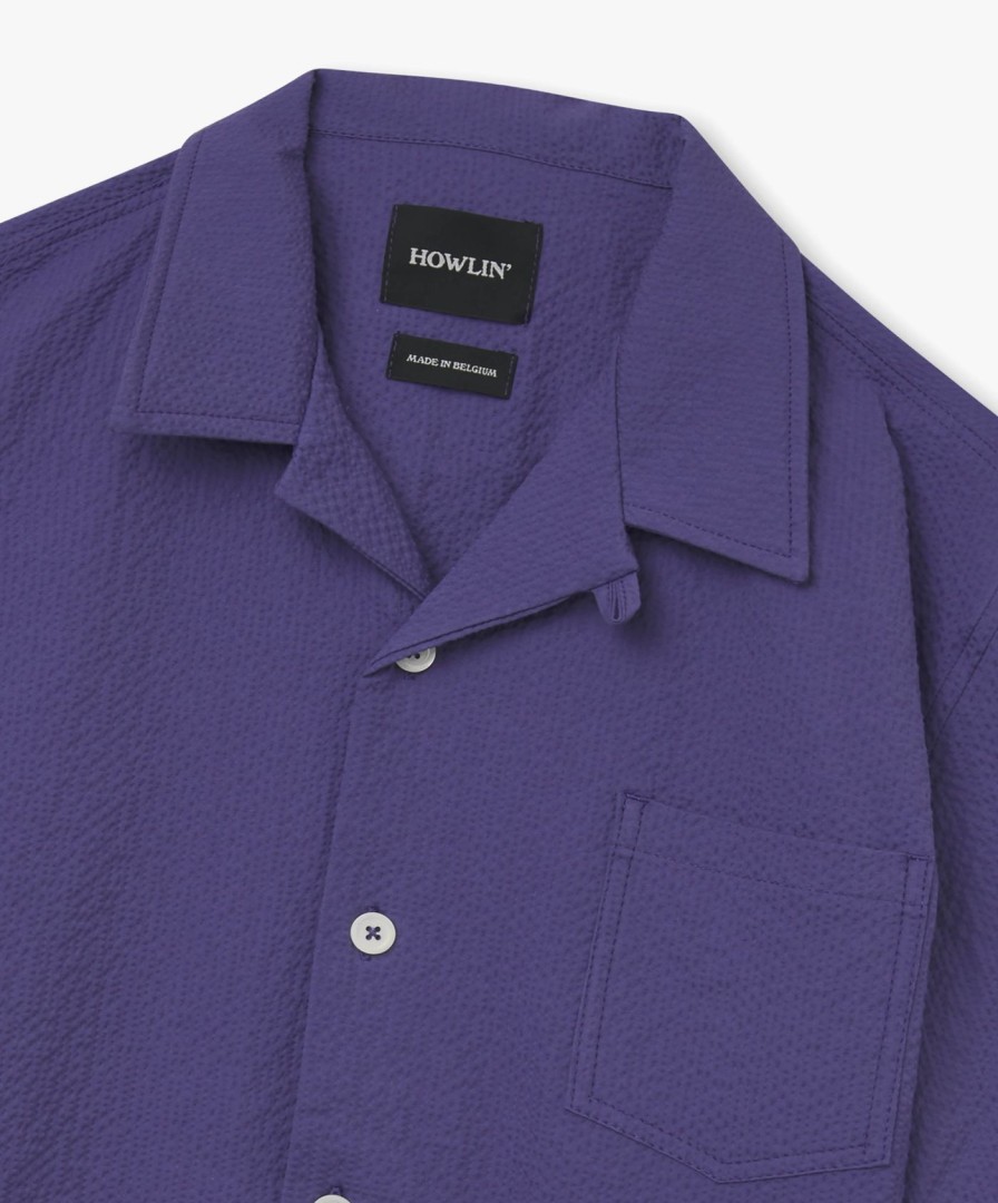 Men Howlin' | Cocktail Shirt - Purple Seersucker