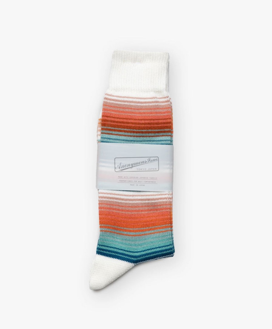 Women Anonymous Ism | Sarape Stripes Crew Socks - White