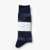 Women Anonymous Ism | Patchwork Crew Socks - Navy