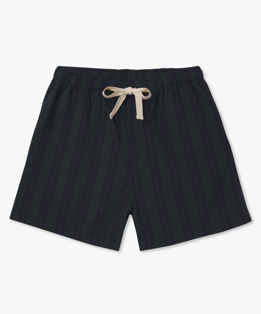 Men Howlin' | Smiling Shorts - Navy Stripes Seersucker