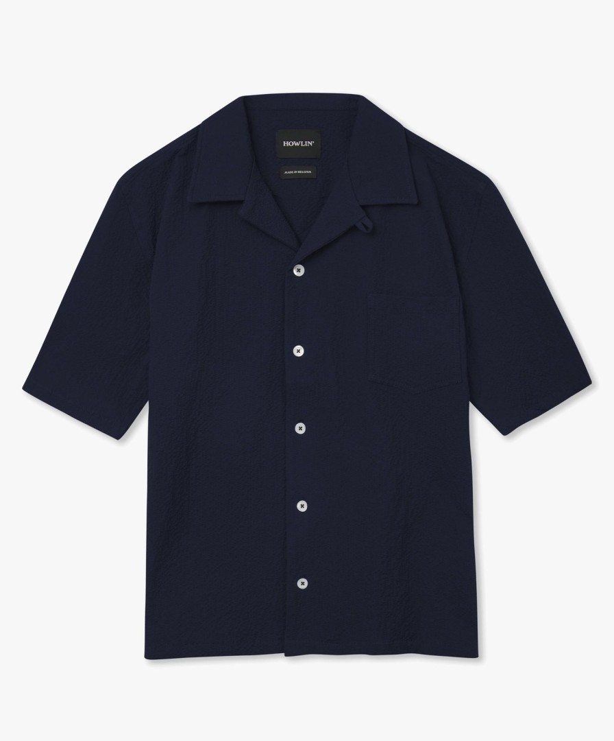 Men Howlin' | Cocktail Shirt - Navy Seersucker