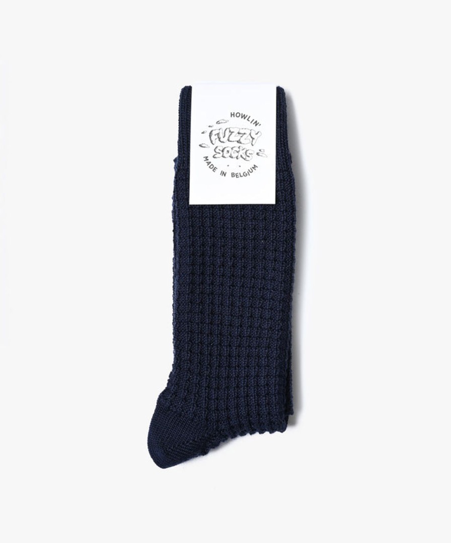 Women Howlin' | Fuzzy Waffle Socks - Navy