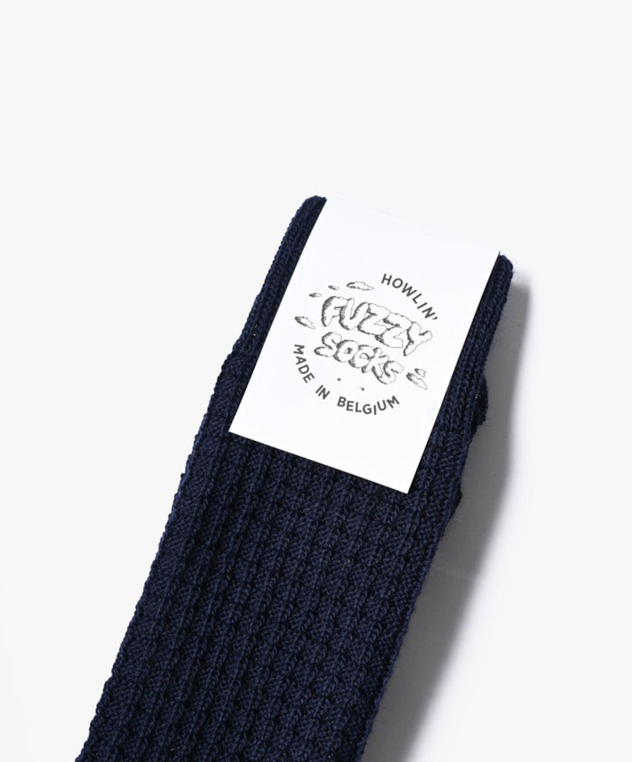 Women Howlin' | Fuzzy Waffle Socks - Navy