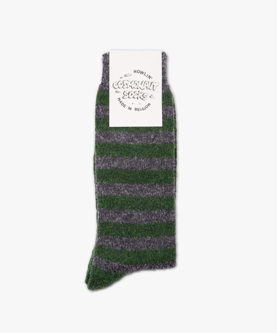 Women Howlin' | Cosmonaut Socks - Dark Grey / Green