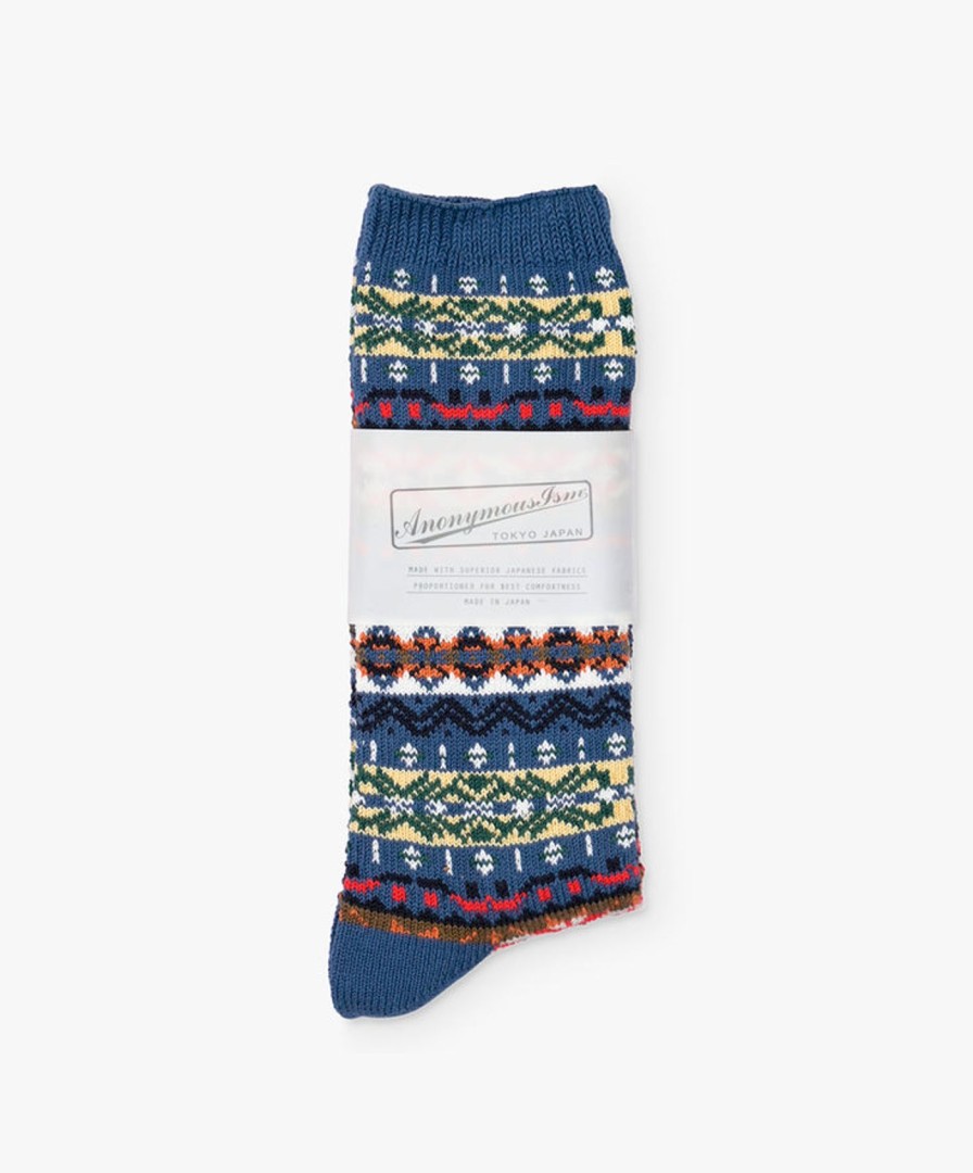 Women Anonymous Ism | Fairisle Socks - Indigo