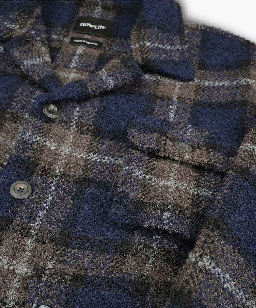 Men Howlin' | Check Wool Innerspace Shirt - Blue Check