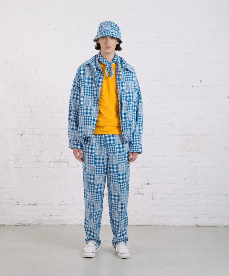 Men Howlin' | Boxy Swing Jacket - Blue Madras Patchwork