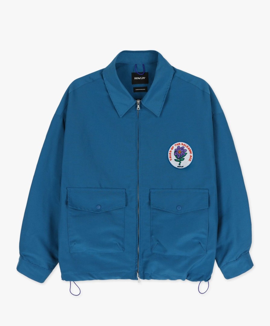 Men Howlin' | Boxy Swing Jacket - Tales Of The Balearic Age - Blue Water Repellent Nylon