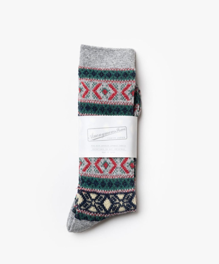 Women Anonymous Ism | Wool Jq Crew Socks - M.Grey