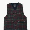 Men Howlin' | Check Wool Seven Days Awake Vest - Red Check