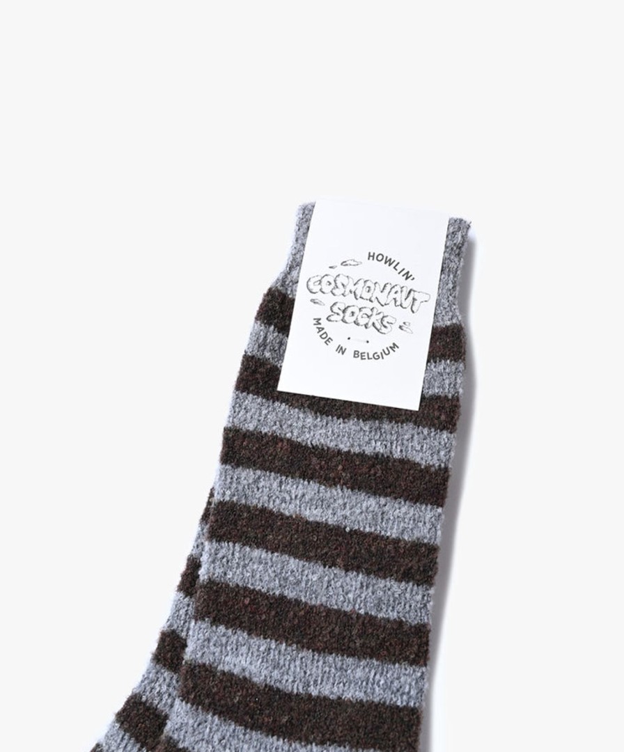 Women Howlin' | Cosmonaut Socks - Light Grey / Brown