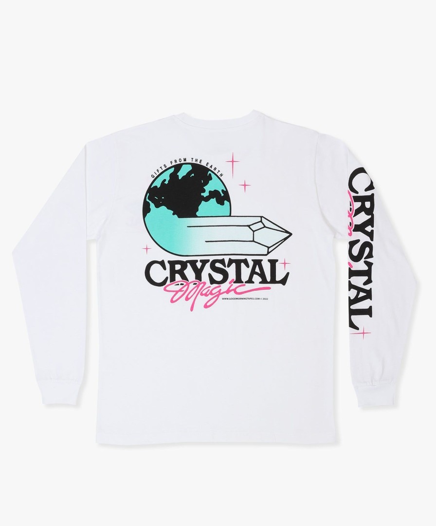 Men Good Morning Tapes | Crystal Magic Ls Tee - White