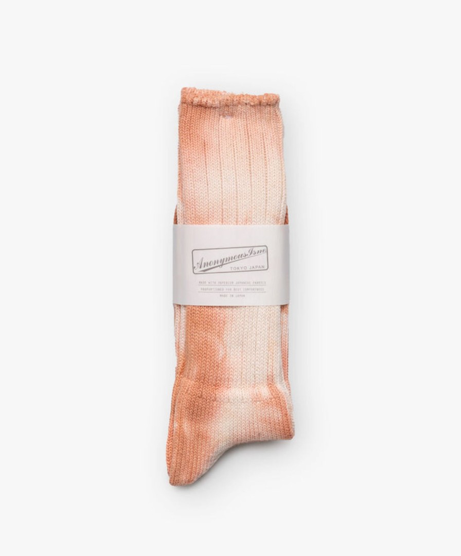 Women Anonymous Ism | Uneven Dye Crew Socks - 66 Yellow